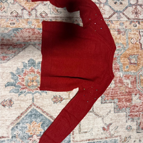 Red Button-Up Sweater - Picture 3 of 3